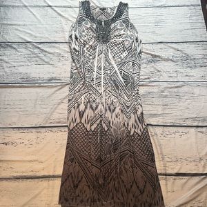 Black & White Beaded Long Sleeveless Dress Apt 9